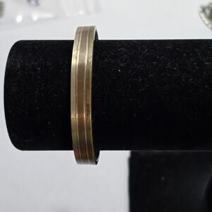 Vintage Mexican Mixed Metal Cuff Bracelet Stamped “Metales Casados” Slim Artisan